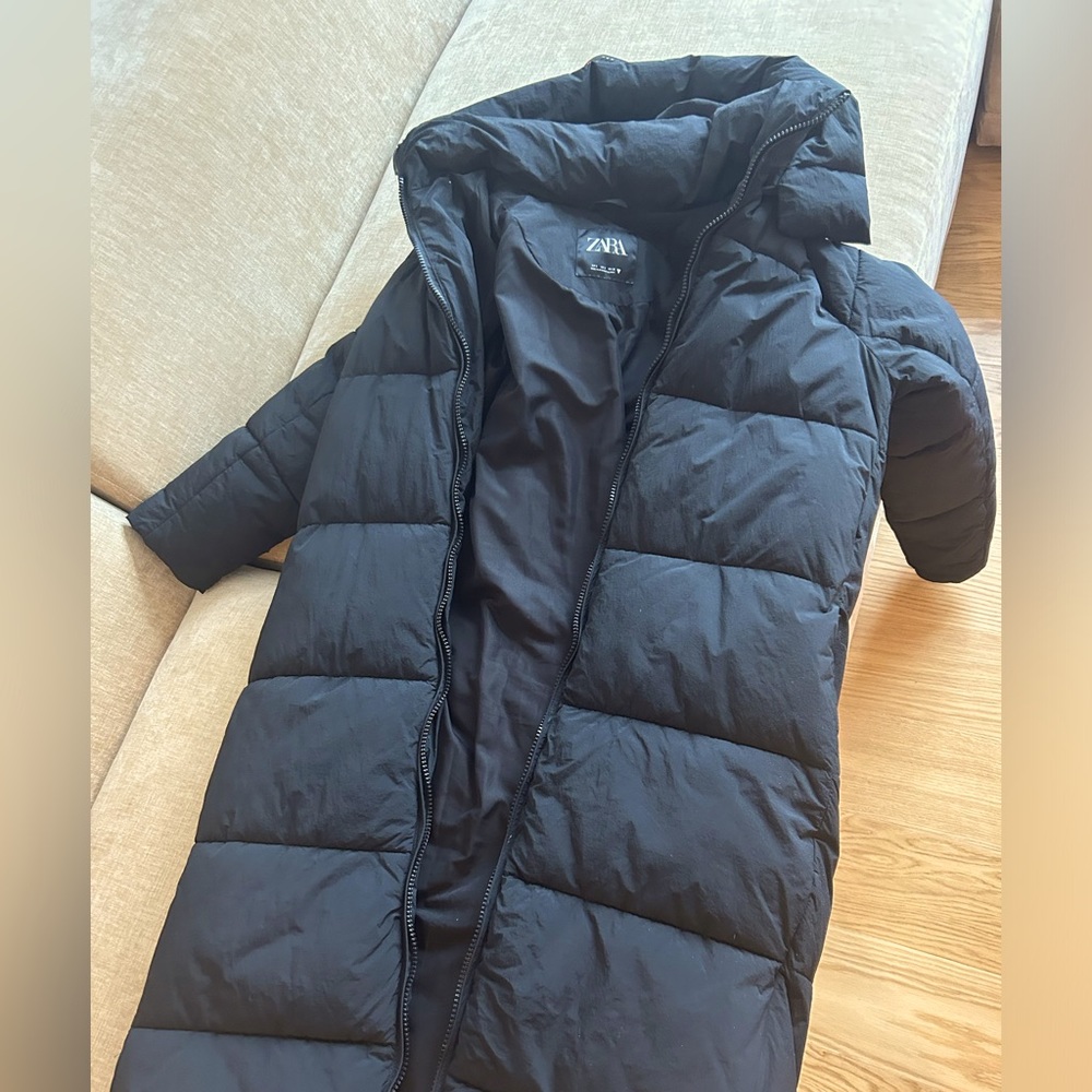 Zara extra long puffer jacket